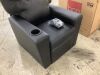 Contemporary Black Leather Kids Recliner Chair with Cup Holder - 5