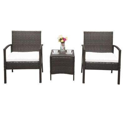  3 Piece Outdoor Rattan Conversation Set