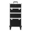 Omysalon 2-in-1 Aluminum Rolling Makeup Train Organizer