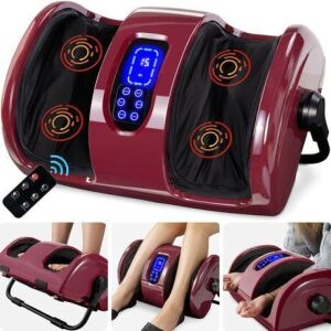 Reflexology Shiatsu Foot Massager w/ High-Intensity Rollers, Remote Control - Water Damaged Box 