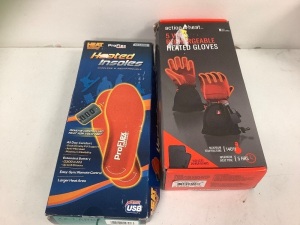 Lot of (2) Heated Insoles & Gloves, E-Comm Return