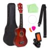 21in Acoustic Basswood Ukulele Starter Kit w/ Gig Bag, Strap, Tuner, Extra Strings 