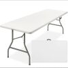 Portable Folding Plastic Dining Table w/ Handle, Lock - 8ft