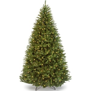 Pre-Lit Hinged Douglas Artificial Christmas Tree w/ Stand 7.5ft