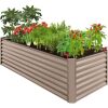 Outdoor Metal Raised Garden Bed for Vegetables, Flowers, Herbs - 8x4x2ft