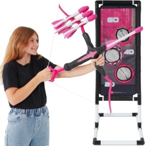 Kids Bow & Arrow Set, Children's Play Archery Toy w/ Target Stand