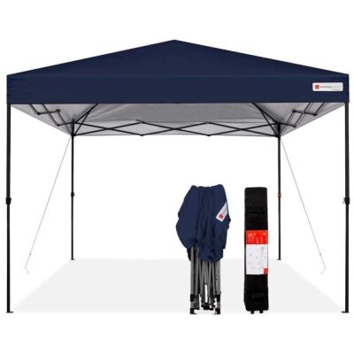 One-Person Setup Instant Pop Up Canopy w/ Case, 4 Weight Bags - 10x10ft