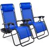 Set of 2 Adjustable Zero Gravity Patio Chair Recliners w/ Cup Holders