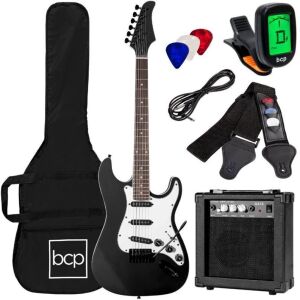 Beginner Electric Guitar Kit w/ Case, 10W Amp, Tremolo Bar - 39in   