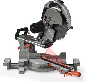 DWT 12-inch Compound Miter Saw with Double Bevel Cutting(-45°/0°/+45°)/Laser Guide/9 Positive Stops/3800RPM, 15Amp 