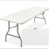 Portable Folding Plastic Dining Table w/ Handle, Lock - 8ft - Water Damaged Box