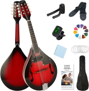 Eavnbaek A Style Mandolin Instrument for Beginners Adult 8 String Acoustic Mandolins (Redburst)