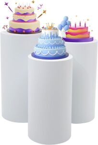 3PCS Round Cylinder Wedding Cake Stand