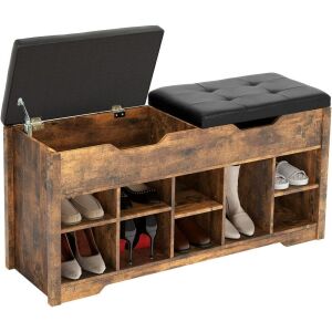 Lift Top Shoe Storage Bench with Cushion