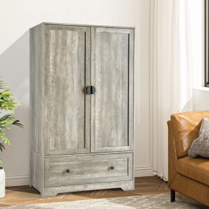 VINGLI Wide Armoire with Hanging Rod 