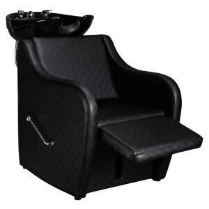 OmySalon Salon Shampoo Backwash Chair Unit with Oversized Ceramic Shampoo Bowl & Adjustable Footrest