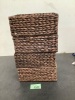 Set of 4 Water Hyacinth Pantry Baskets w/ Chalkboard - 3