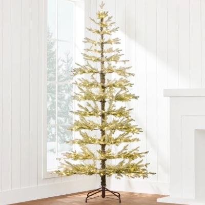 Pre-Lit Sparse Flocked Christmas Tree w/ 2-in-1 LEDs, Cordless Connection 4.5ft