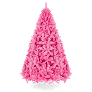 Pink Artificial Fir Christmas Tree w/ Foldable Stand 4.5ft