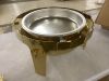 ROVSUN 6 QT Gold Roll Top Round Chafing Dish with Glass Window - 2