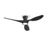 52 in. Indoor Ceiling Fan with Light and Remote, Flush Mount Low Profile, Quiet Reversible DC Motor, 3 CCT Light, Black