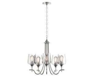 Rennnsan Thomas 5-Light Brushed Nickel Contemporary Chandelier