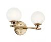 KICHLER Benno 14.75 in. 2-Light Champagne Bronze Industrial Bathroom Vanity Light with Opal Glass