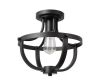 Globe Electric 12 in. 1-Light Matte Black Semi-Flush Mount Ceiling Light