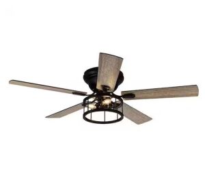  Ableton Hugger 52 in. Black Indoor Ceiling Fan with Remote Control and Light Kit Included