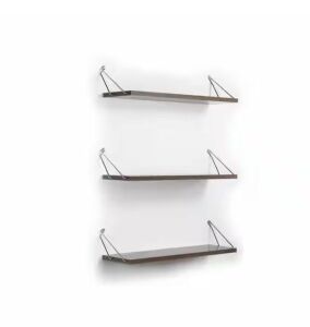 3-Tier Wall Mount Wood Floating Shelf in Silver, 24 in. W 5 in. H x 7 in. D 