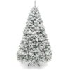 4.5' Snow Flocked Artificial Pine Christmas Tree w/ Foldable Metal Base