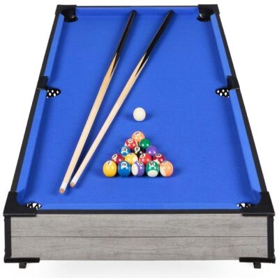 Tabletop Billiard Set, Pool Arcade Game Table w/ 2 Cues, Storage Bag - 40in