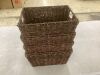 Set of 4 Seagrass Storage Tote Baskets, Laundry Organizer w/ Insert Handles - 2