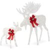 2-Piece Moose Family Lighted Outdoor Christmas Decoration Set w/ 170 Lights