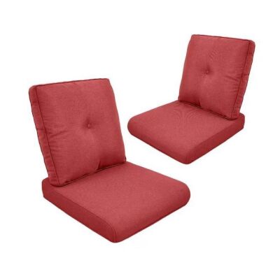 4-Piece CushionGuard Outdoor Lounge Chair Deep Seat Replacement Cushion Set in Red, 22 in. x 24 in.