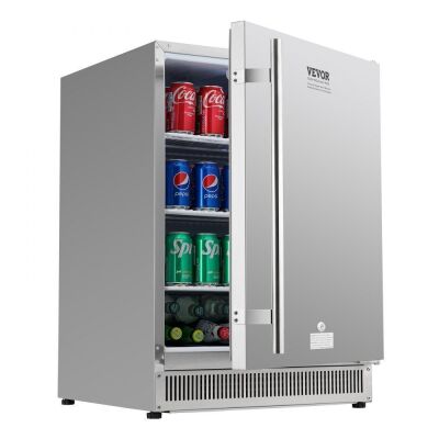 VEVOR 24 inch Undercounter or Freestanding Indoor/Outdoor Beverage Refrigerator, 185QT 