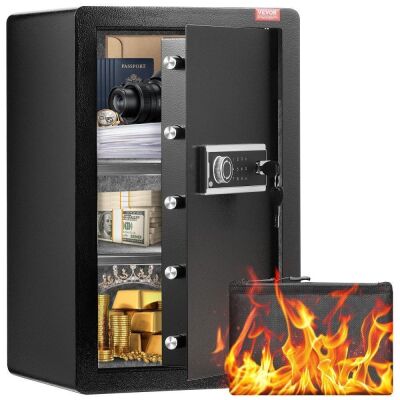 VEVOR Single Door 3.5 cu.ft Safe Box with Key Lock & Password