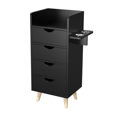 OmySalon 4-Layer Salon Styling Storage Station w/4 Drawers 2 Hair Dryer Holders & Raised Table Legs