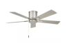 Hampton Bay Grantway 48 in. Indoor/Covered Outdoor Brushed Nickel Low Profile Ceiling Fan Without Light with Pull Chain Included