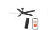 Home Decorators Collection Driskol 60 in. White Color Changing LED Matte Black Smart Ceiling Fan with Light Kit and Remote 