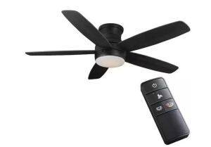 Home Decorators Collection Ashby Park 52 in. White Color Changing Integrated LED Matte Black Indoor Ceiling Fan with Light Kit and Remote Control