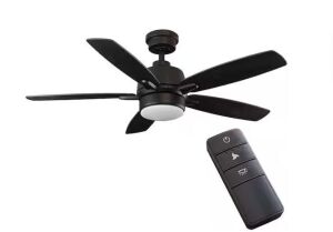 Home Decorators Collection Fawndale 46 in. Indoor Integrated LED Bronze Ceiling Fan with Light Kit, 5 Reversible Blades and Remote Control