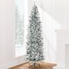 12' Snow Flocked Artificial Pencil Christmas Tree w/ Stand