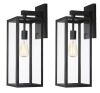 Hukoro Martin 21 in. H 1-Light Matte Black Hardwired Outdoor Wall Lantern Sconce, 2 Pack 