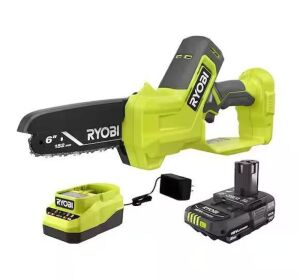 RYOBI ONE+ 18V 6 in. Cordless Battery Compact Pruning Mini Chainsaw with 2.0 Ah Battery and Charger