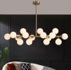 16-Light Brass Globe Sputnik Chandelier Mid Century Pendant Light