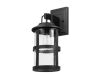 Globe Electric Penelope Matte Black Modern Indoor/Outdoor 1-Light Wall Sconce with Seeded Glass Shade