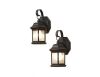 Hampton Bay 10.5 in. 1-Light Bronze Outdoor Wall Light Fixture Sconce with Seeded Glass, 2 Pack