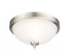 Hampton Bay Eastpoint 13 in. 2-Light Brushed Nickel Flush Mount with Frosted Glass Shade