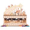 Wooden Christmas Shooting Star Advent Calendar w/ LED Light Background